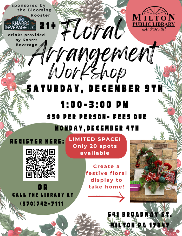 floral arrangement workshop dec 2023